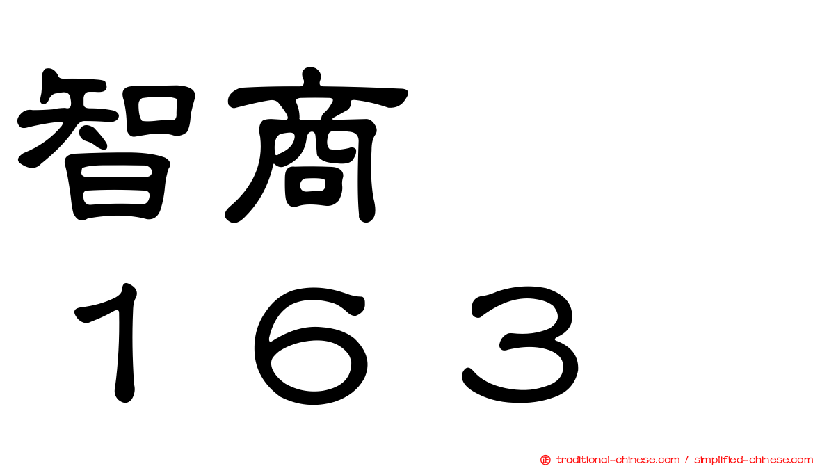 智商　　１６３
